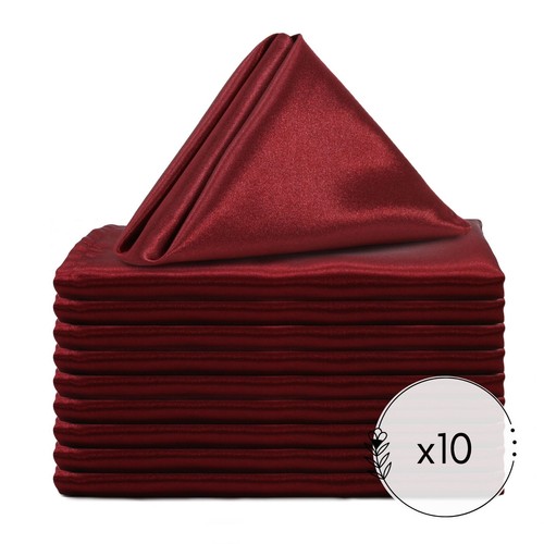YCC Linens - 20 Inches Square Shiny Satin Napkins,Cloth Dinner Table Silk Napkin - Picture 84 of 106