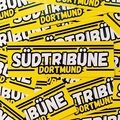 MARKENLOS 100x Dortmund Aufkleber/ Sticker 'Südtribüne'/ Fußball Fanartikel/ PVC/ 14,8x5cm