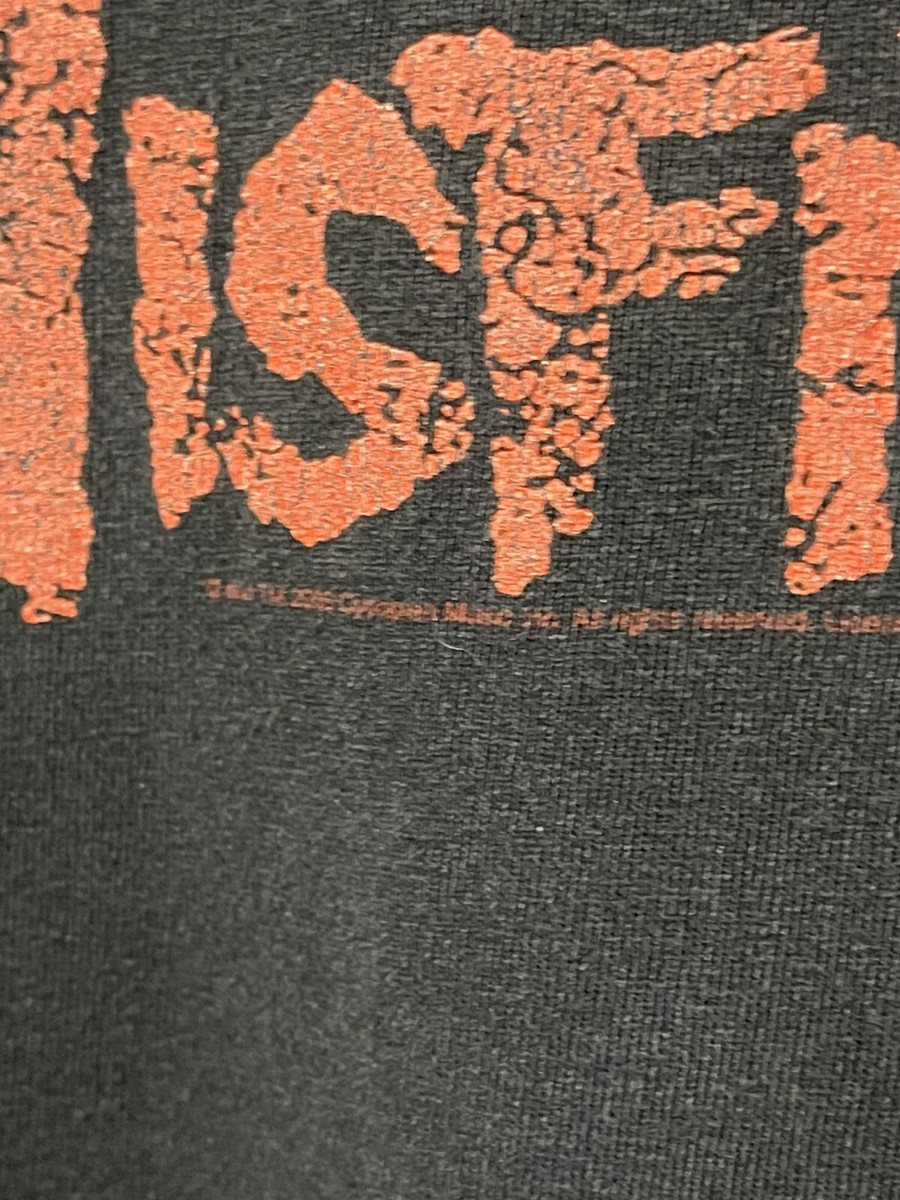 Vtg 2000s Misfits T Shirt Cinder Block Skull Black Grunge
