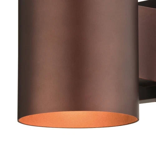 Vaxcel Chiasso Aluminum 1 Light Bronze Dark Sky Cylinder Outdoor Wall Lantern - Picture 8 of 11