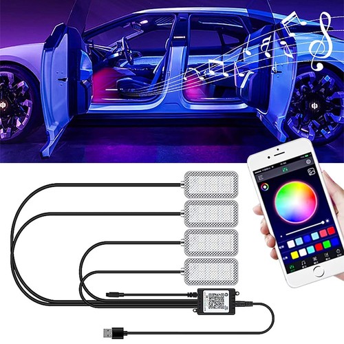 Rgb Led Footwell CAR Interior Footwell LED Strip Lights RGB Atmosphere Lamp Multicolour ...
