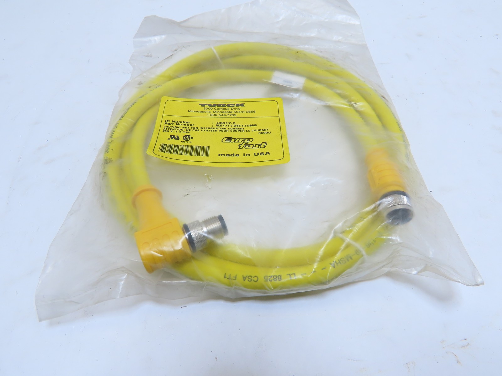 TURCK RKE 4.4T-2-WSE 4.4T/S600 U-5317-2 0699U Cord set