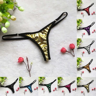 Damen Tanga G-String Nasses Aussehen Slip Unterhose Unterwäsche Mode Neu