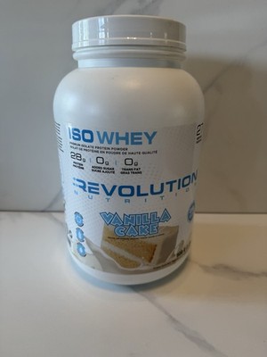 REVOLUTION NUTRITION ISO WHEY 27 Servings 2 LB. Vanilla Cake 28g Protein 02/2028