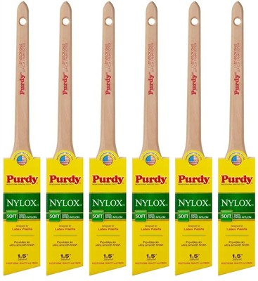 Genuine Purdy 6 Pack Nylox Dale Angular 1-1/2'' Paint Brushes 144080215-6PK