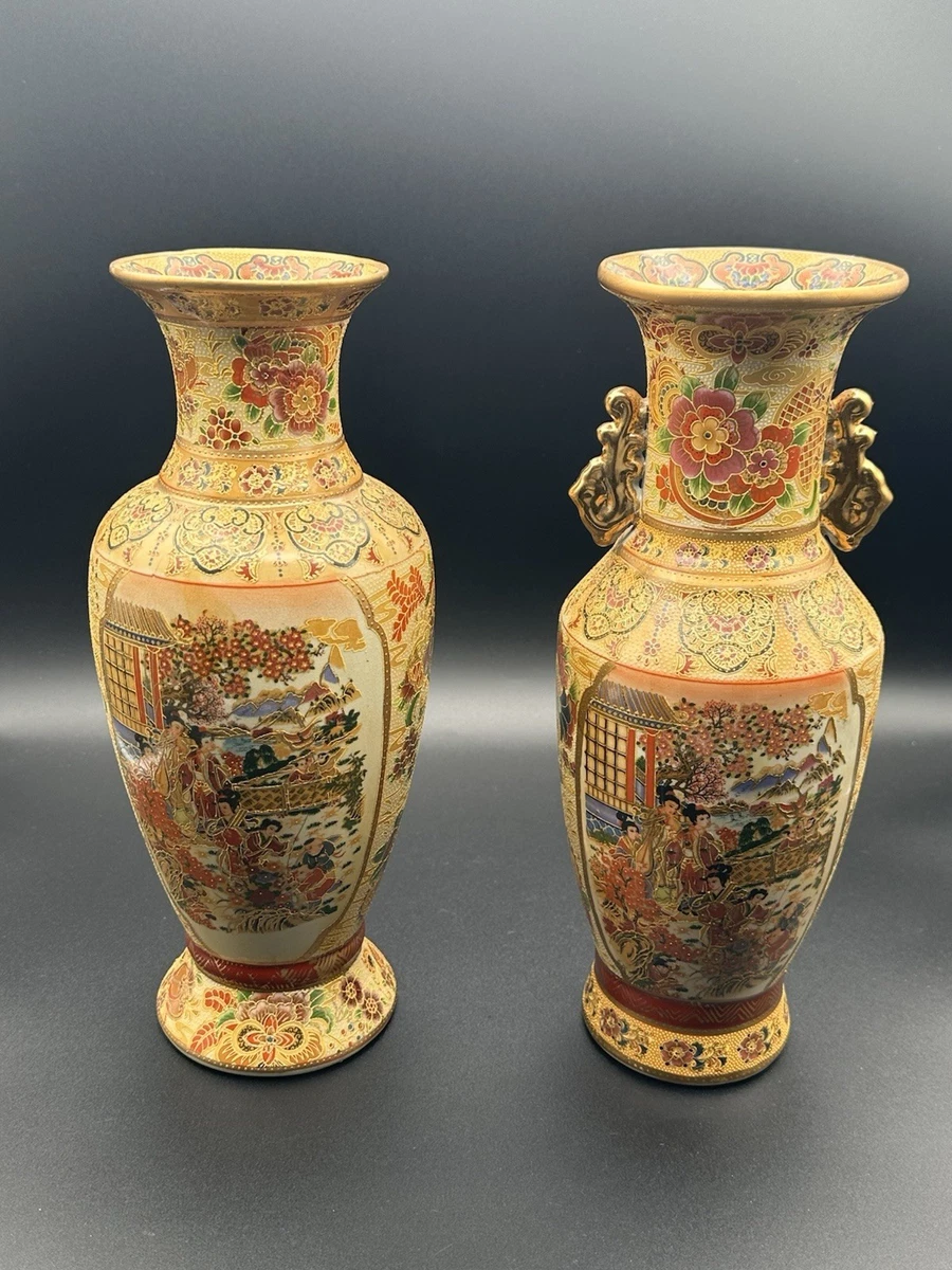 艺妓花瓶日本古董花瓶| eBay