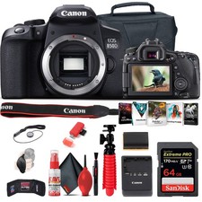 Canon EOS Rebel 850D / T8i DSLR Camera 64GB Memory Card Case Base Bundle