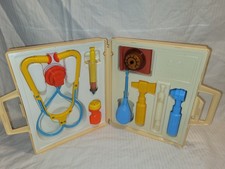 Vintage 1977 Fisher Price Medical Kit Doctor Nurse Kit Play 936 w/ Case Read