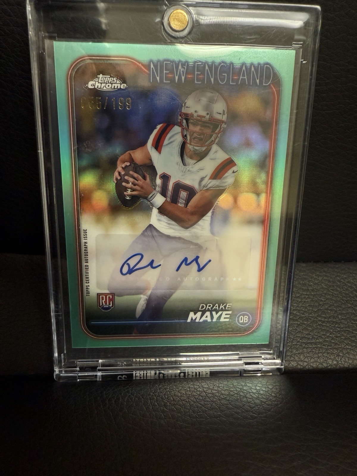 2024 Topps Chrome - Rookie Autographs Drake Maye #RA-DMA Aqua Refractor /199