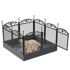 Dog Playpen Indoor: 8 Panels 32  Tall Metal Pet Pen Puppy Whelping Box with W...