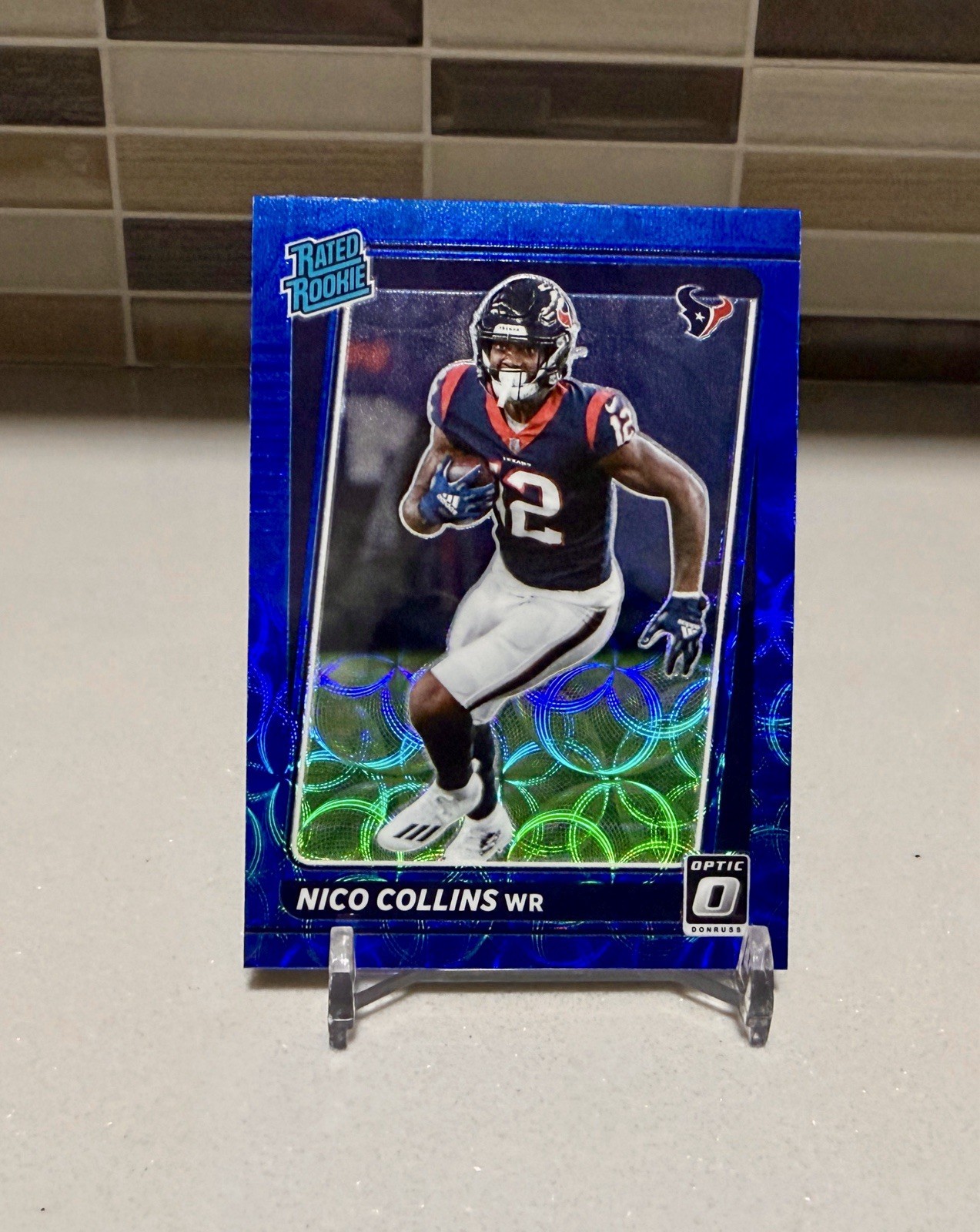 2021 Panini Donruss Optic - Rated Rookie Nico Collins #230 Blue Scope Prizm (RC)
