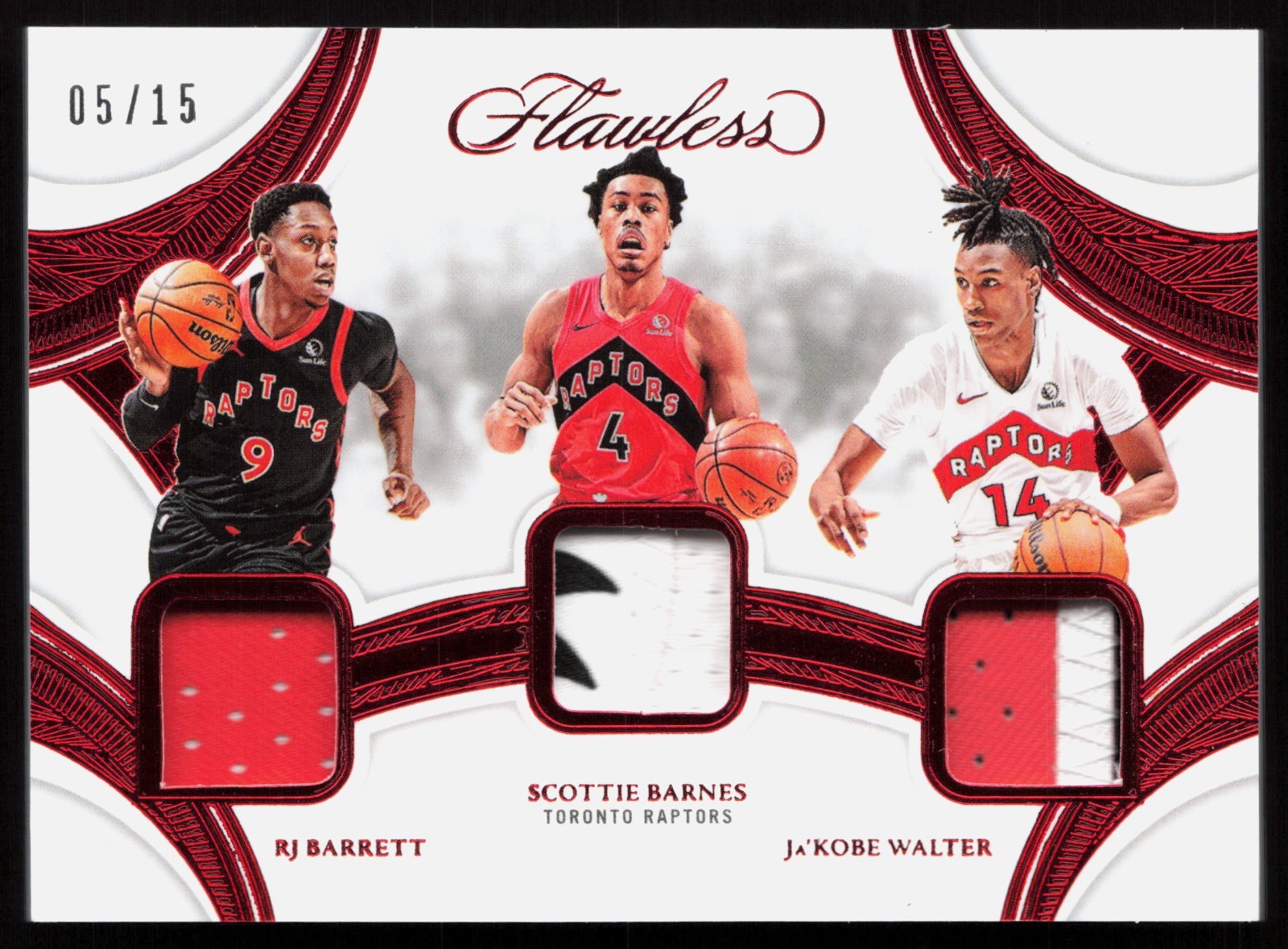 2024 Flawless Triple Patches Ruby /15 Scottie Barnes RJ Barrett Jakobe Walter 