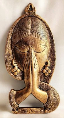 Brass Art Wares Welcome Namaste Lady Metal Hanging Gate Decor (14 x 2 x 28 cm)