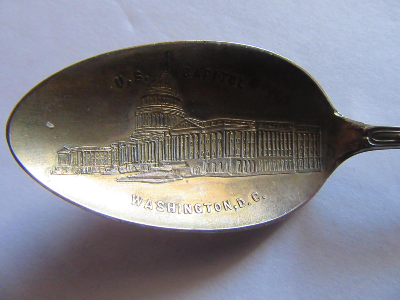 Enamel American Flag 5 1/8" Sterling Souvenir Spoon U.S. Capitol Washington D.C.