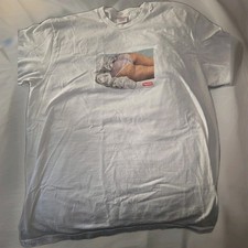 Supreme White Tshirt Mens Size Large 100 Cotton 100 Authentic Stain Above Logo