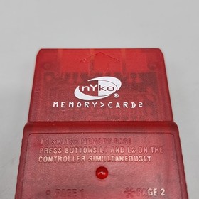 Memory Card 2 for Playstation 2 PS2 NYKO PSM2 Clear Red - Tested