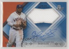 2014 Bowman Platinum Jumbo Relic Blue Refractor Delino DeShields Jr Auto 0tw4