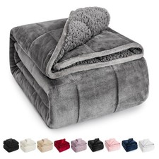 Wemore Sherpa Fleece Weighted Blanket for Adult, 15 lbs Dual Sided Cozy Fluff...