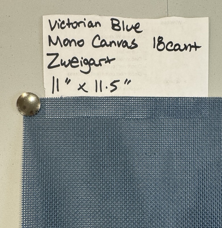 Zweigart 18 Count Needlepoint Mono Canvas - Blue 11” X 11.5”