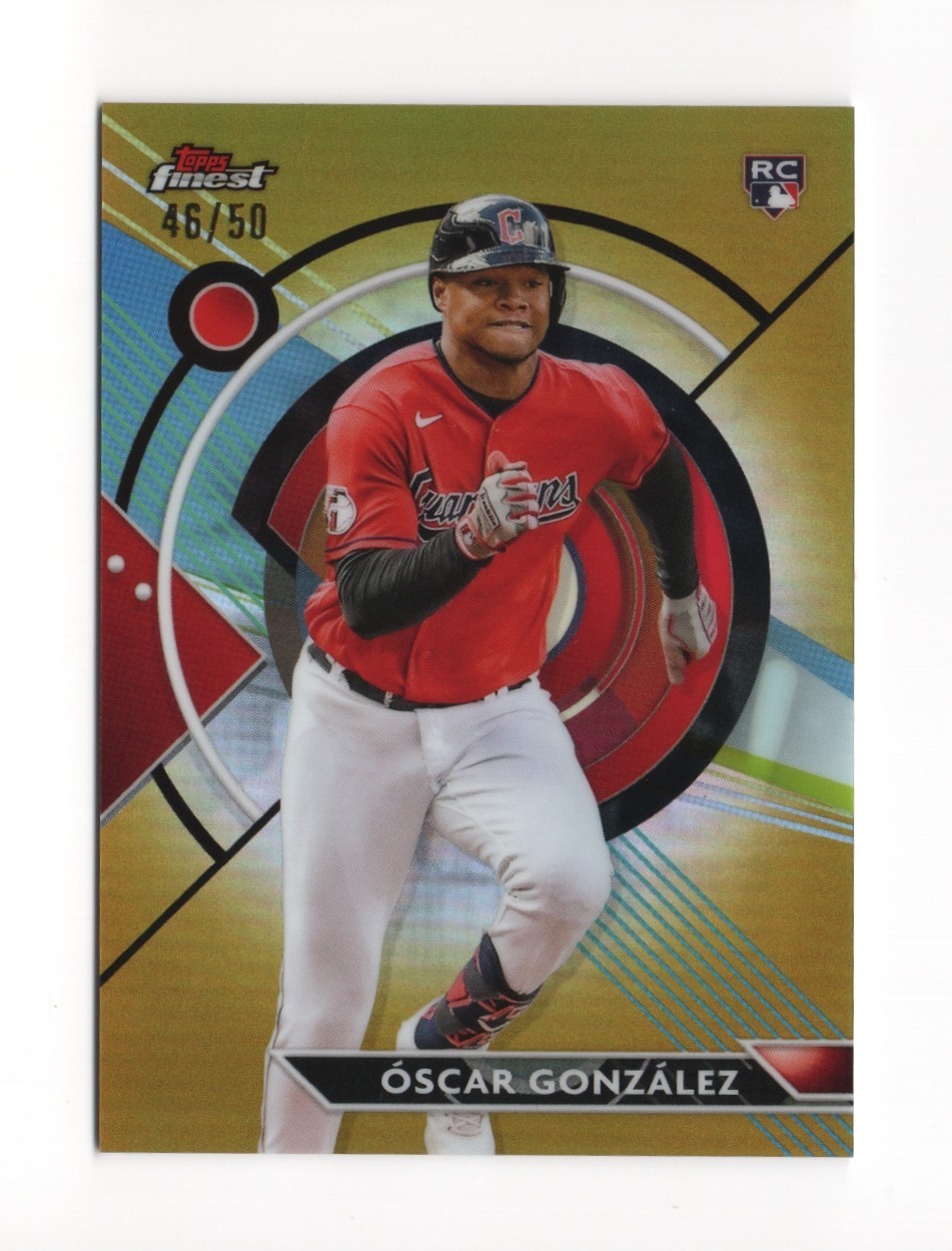 2023 Topps Finest Oscar Gonzalez #38 Rookie RC Gold Refractor /50