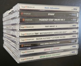 Preowned Untested Sega Dreamcast Game Lot, Sonic, Spawn, PSO etc.