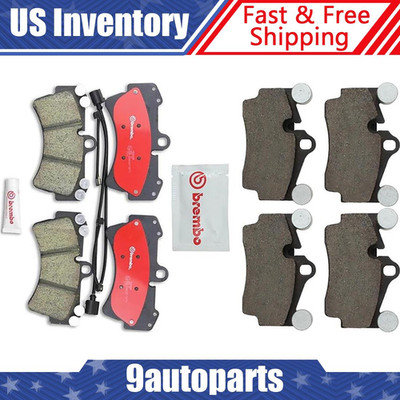 Brembo Front & Rear Brake Pads Set with Sensors Kit For Porsche Cayenne Audi Q7