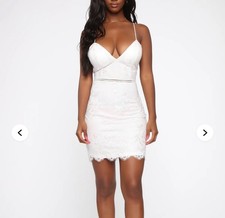 NWOT Fashion Nova Key To Love Embroidered XS Mini Dress White