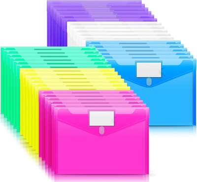 36 Pack Plastic Envelopes Poly Envelopes, Clear Document Folders Plastic File Fo