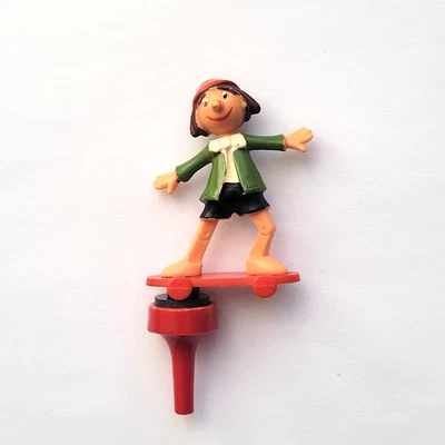 Pinocchio Skateboard Apollo Film Figurine Mageto Aimant Origine W. Germany Vtg - Photo 1/4