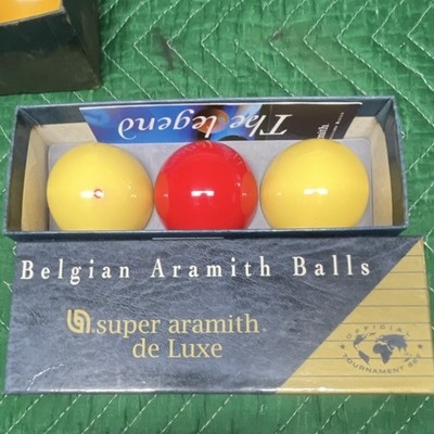 Aramith Super Aramith de Luxe Billiard Balls Set 3 Balls (2 Yellow, 1 Red)