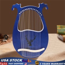 New Lyre Harp,16 Metal String Harp Solid Wood Mahogany with Tuning Wrench Gift