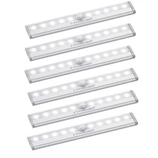 Motion Sensor LED Under Cabinet Lights, 10 LED Light Strips for Closet, Kitch...