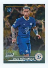 2022-23 Enzo Fernandez Topps Stadium Club Chrome Black/Gold Rookie Card 23/35. rookie card picture
