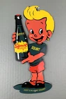 VINTAGE Drink SQUIRT BOY PORCELAIN GASOLINE SODA POP GAS OIL PUMP STATION SIGN