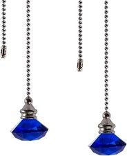 Ceiling Fan Pull Chain Set - 2 pieces Blue Diamond Fan Pull Chains 20 Inch Ceili