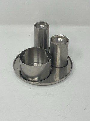 VTG Arne Jacobsen Stelton Cylinda-Line Stainless Steel Condiment Set Tray 012/1