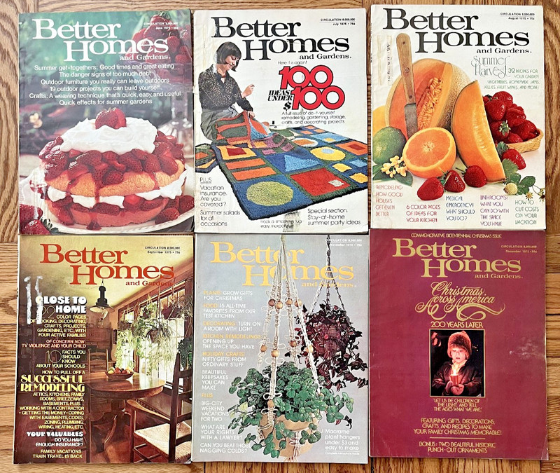 Better Homes & Gardens 1975 Lot of 6 Christmas Kitchens Bathrooms Punjabi Weave