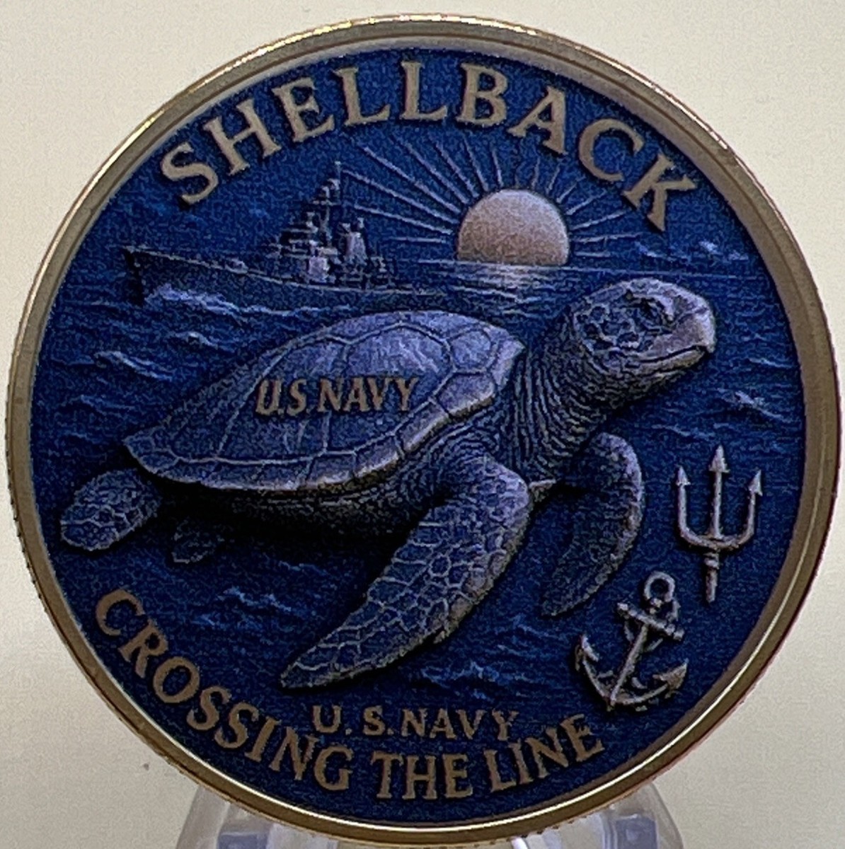 US Navy Challenge Coin, Certified Shellback Navigated The Globe