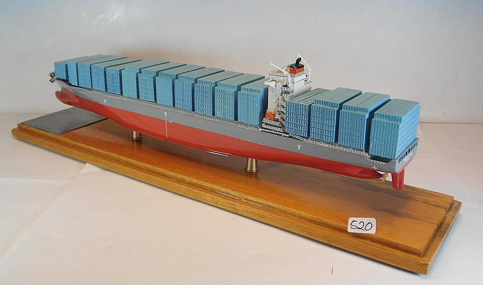 Modellschiff Containerschiff CSAV La Ligua Plastik in Vitrine ca. 35cm #520 - Bild 4 von 4