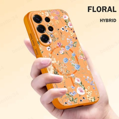 MagSafe Blumen Hartschalen Mädchen Hülle für Samsung S26 Ultra S25 S24 S23 A17