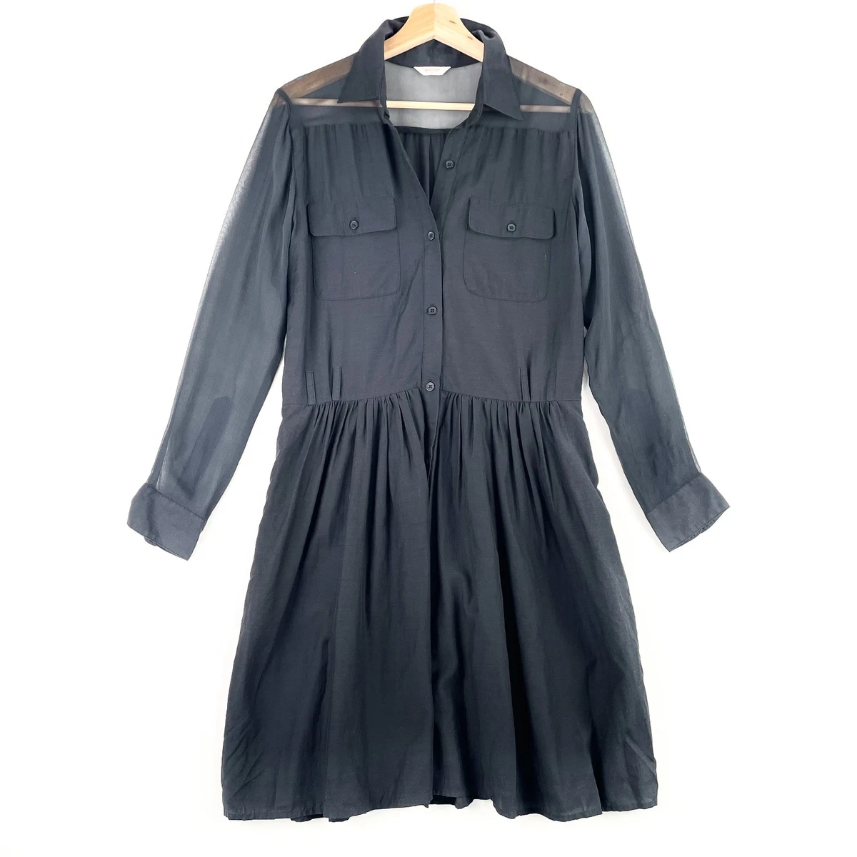 blue knit dress long sleeve Avec Les Filles Long Sleeve Polo Collar Dress main image 0