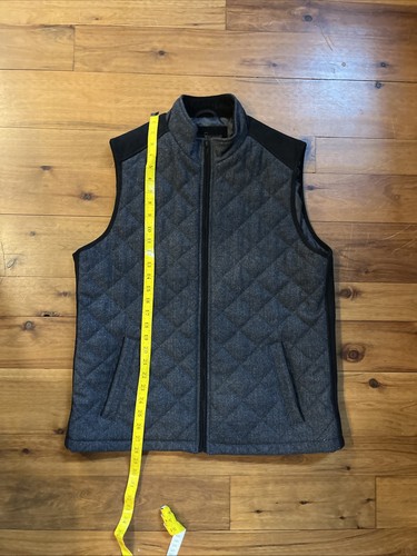 Neu Pronto Uomo Full Zip grau/schwarz Steppweste gefüttert mit Innentasche - Bild 4 von 13