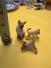 Lot Of 3 Siamese Cat Figurines Bone China Kitten Blue Eyes Japan — photo 4