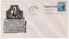 1933 FDC 734 Gen. Kosciuszko (Chicago 55), C. Stephen Anderson black cachet