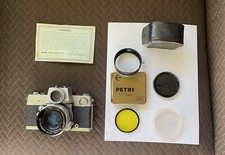 Petri Flex 7 Petriflex 35mm Film 55mm Lense Camera Body And Accessories.