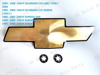 Black Gold Brush Bowtie Grille Emblem SILVERADO TAHOE SUBURBAN EXPRESS 1994-2000 - Bild 1 von 4