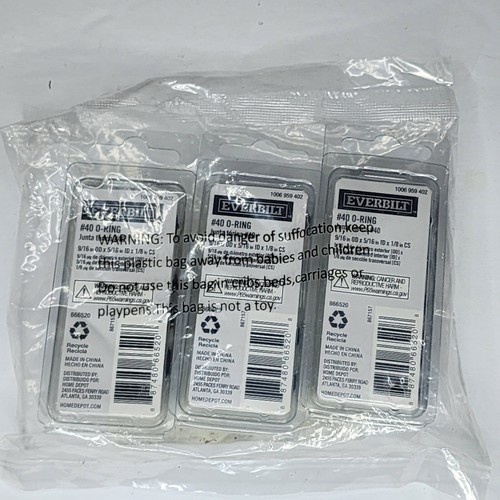 Everbilt #40 0-Anillo 9/16 en 0D 5/16 en ID 3 paquetes, 10 piezas Nuevo - Imagen 2 de 2