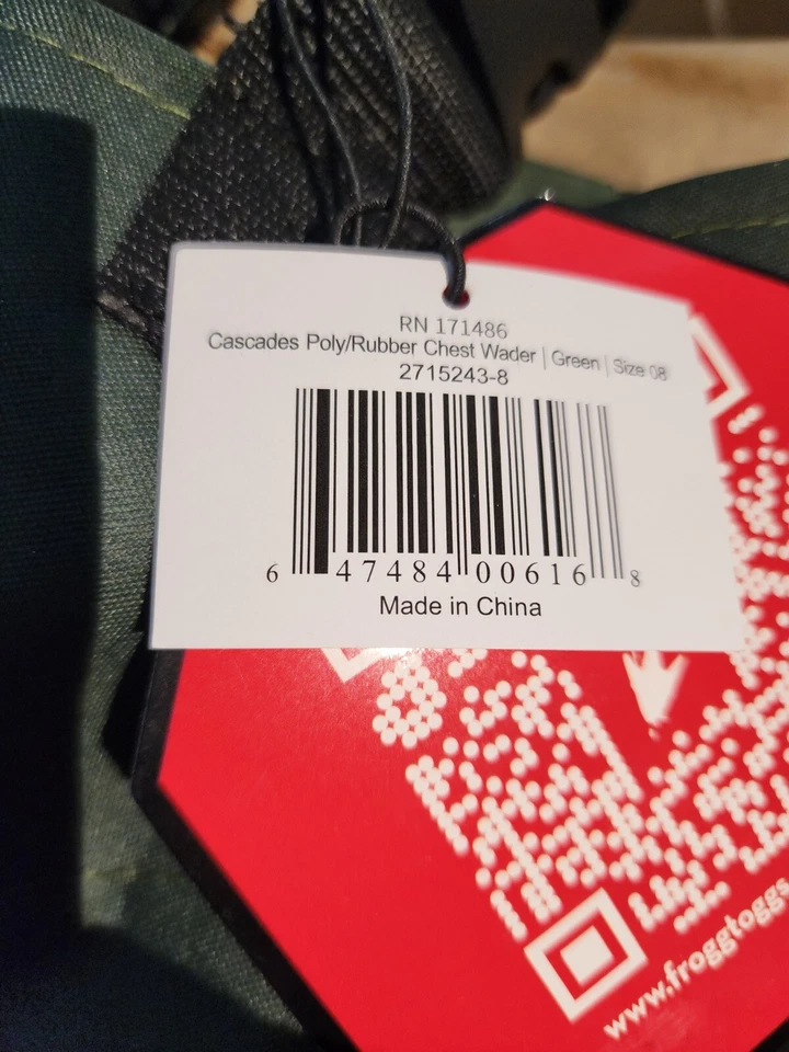 Frogg Toggs CASCADE Bootfoot Poly/Rubber  Wader s sz 08 FOREST GREEN New in Box - Image 4 of 4