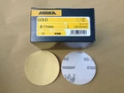 50 Mirka Gold 3" 77mm Sanding Discs P500 Grit (Velcr No Holes)