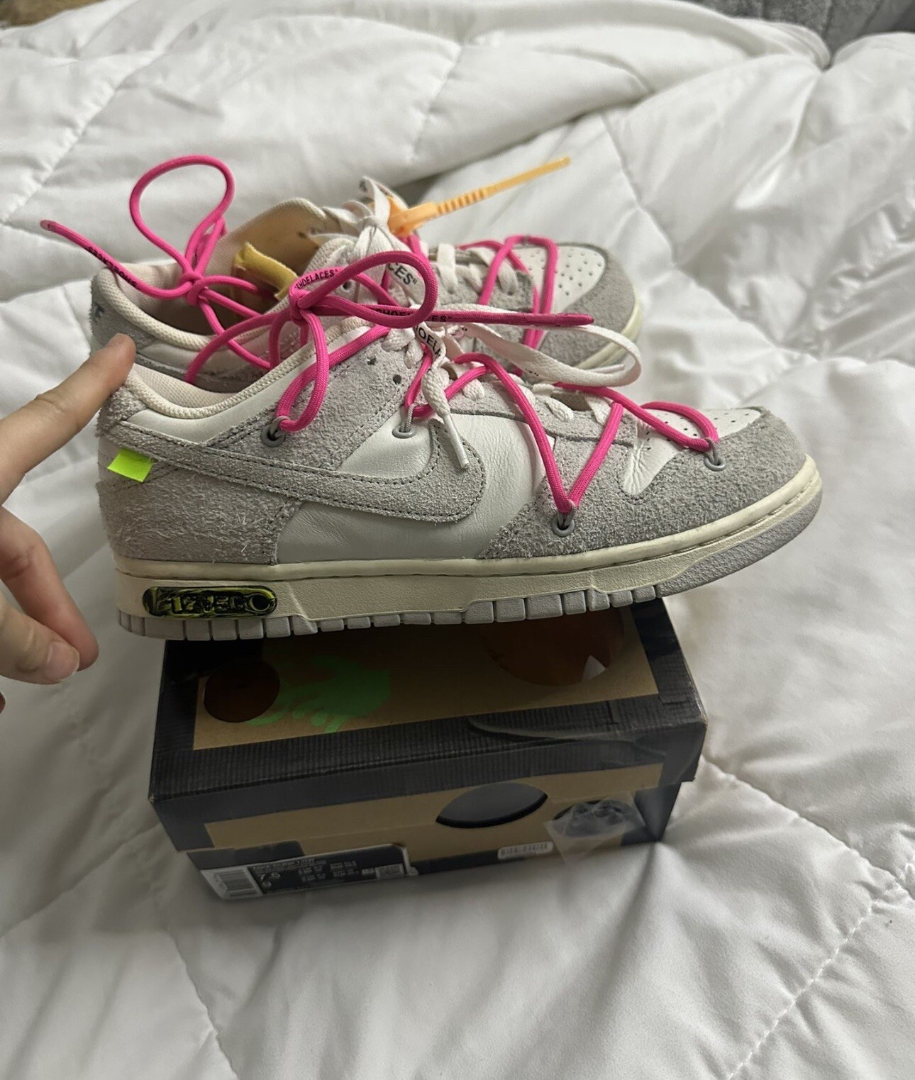 OFF WHITE X NIKE Taglia 7 5 Nike Dunk Low x bianco sporco lotto 17 di 50
